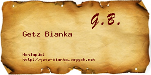 Getz Bianka névjegykártya